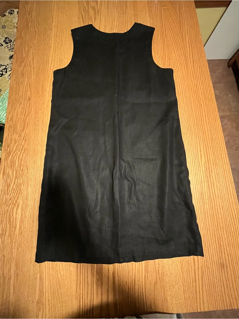 Rafaella Women's Size 10 Button Up Black Sleeveless 100% Linen Midi Dress - Picture 5 of 8